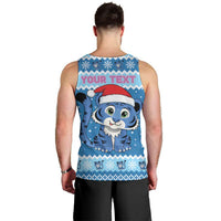 Personalized Blue Tiger Christmas Men Tank Top Kawaii Derpy Tiger Santa Mode - Wonder Print Shop