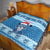 Personalized Blue Tiger Christmas Quilt Kawaii Derpy Tiger Santa Mode - Wonder Print Shop