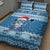 Personalized Blue Tiger Christmas Quilt Bed Set Kawaii Derpy Tiger Santa Mode - Wonder Print Shop