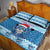 Personalized Blue Tiger Christmas Quilt Bed Set Kawaii Derpy Tiger Santa Mode - Wonder Print Shop