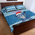 Personalized Blue Tiger Christmas Quilt Bed Set Kawaii Derpy Tiger Santa Mode - Wonder Print Shop