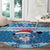Personalized Blue Tiger Christmas Round Carpet Kawaii Derpy Tiger Santa Mode - Wonder Print Shop