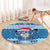 Personalized Blue Tiger Christmas Round Carpet Kawaii Derpy Tiger Santa Mode - Wonder Print Shop