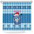 Personalized Blue Tiger Christmas Shower Curtain Kawaii Derpy Tiger Santa Mode - Wonder Print Shop