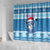 Personalized Blue Tiger Christmas Shower Curtain Kawaii Derpy Tiger Santa Mode - Wonder Print Shop