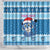 Personalized Blue Tiger Christmas Shower Curtain Kawaii Derpy Tiger Santa Mode - Wonder Print Shop