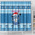 Personalized Blue Tiger Christmas Shower Curtain Kawaii Derpy Tiger Santa Mode - Wonder Print Shop
