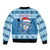 Personalized Blue Tiger Christmas Sleeve Zip Bomber Jacket Kawaii Derpy Tiger Santa Mode - Wonder Print Shop