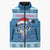 Personalized Blue Tiger Christmas Sleeveless Puffer Jacket Kawaii Derpy Tiger Santa Mode - Wonder Print Shop