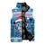 Personalized Blue Tiger Christmas Sleeveless Puffer Jacket Kawaii Derpy Tiger Santa Mode - Wonder Print Shop