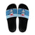 Personalized Blue Tiger Christmas Slide Sandals Kawaii Derpy Tiger Santa Mode - Wonder Print Shop
