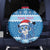 Personalized Blue Tiger Christmas Spare Tire Cover Kawaii Derpy Tiger Santa Mode - Wonder Print Shop