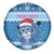 Personalized Blue Tiger Christmas Spare Tire Cover Kawaii Derpy Tiger Santa Mode - Wonder Print Shop