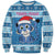 Personalized Blue Tiger Christmas Sweatshirt Kawaii Derpy Tiger Santa Mode - Wonder Print Shop