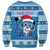 Personalized Blue Tiger Christmas Sweatshirt Kawaii Derpy Tiger Santa Mode - Wonder Print Shop