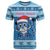 Personalized Blue Tiger Christmas T Shirt Kawaii Derpy Tiger Santa Mode - Wonder Print Shop
