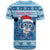 Personalized Blue Tiger Christmas T Shirt Kawaii Derpy Tiger Santa Mode - Wonder Print Shop