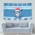 Personalized Blue Tiger Christmas Tapestry Kawaii Derpy Tiger Santa Mode - Wonder Print Shop
