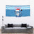 Personalized Blue Tiger Christmas Tapestry Kawaii Derpy Tiger Santa Mode - Wonder Print Shop