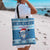 Personalized Blue Tiger Christmas Tote Bag Kawaii Derpy Tiger Santa Mode - Wonder Print Shop