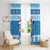 Personalized Blue Tiger Christmas Window Curtain Kawaii Derpy Tiger Santa Mode - Wonder Print Shop
