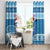 Personalized Blue Tiger Christmas Window Curtain Kawaii Derpy Tiger Santa Mode - Wonder Print Shop