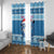 Personalized Blue Tiger Christmas Window Curtain Kawaii Derpy Tiger Santa Mode - Wonder Print Shop