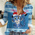 Personalized Blue Tiger Christmas Women Casual Shirt Kawaii Derpy Tiger Santa Mode - Wonder Print Shop