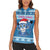 Personalized Blue Tiger Christmas Women Sleeveless Polo Shirt Kawaii Derpy Tiger Santa Mode - Wonder Print Shop