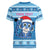 Personalized Blue Tiger Christmas Women V-Neck T-Shirt Kawaii Derpy Tiger Santa Mode - Wonder Print Shop