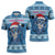 Personalized Blue Tiger Christmas Zipper Polo Shirt Kawaii Derpy Tiger Santa Mode - Wonder Print Shop