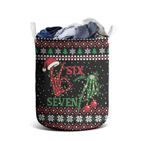 Funny Six Seven Skeleton Hand Laundry Basket Meme Gen Alpha Slang - Wonder Print Shop
