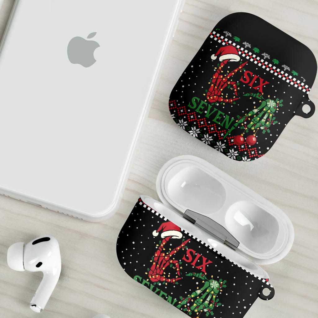Funny Six Seven Skeleton Hand AirPods Case Meme Gen Alpha Slang - Wonder Print Shop