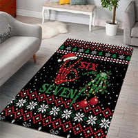 Funny Six Seven Skeleton Hand Area Rug Meme Gen Alpha Slang - Wonder Print Shop