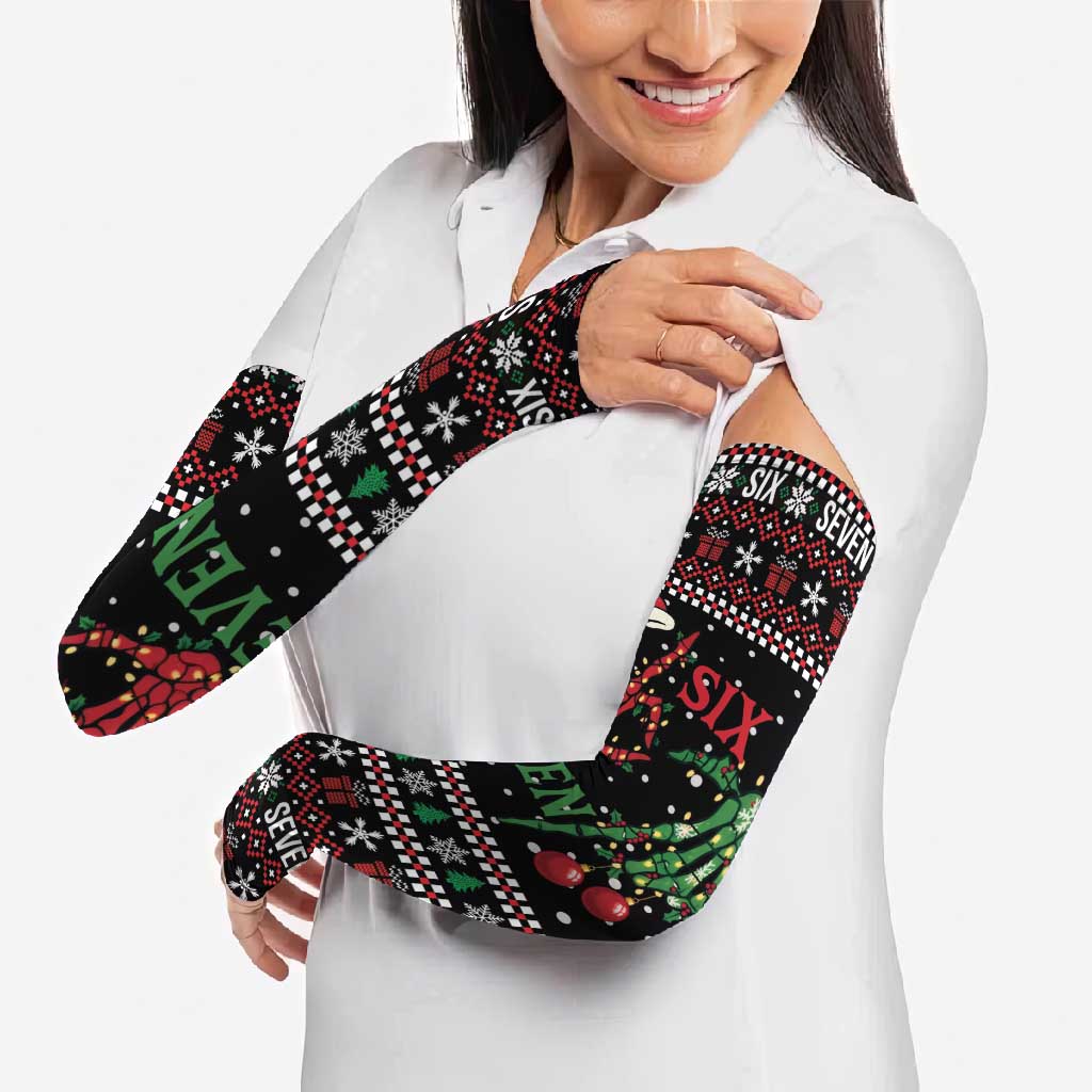 Funny Six Seven Skeleton Hand Arm Sleeves Meme Gen Alpha Slang - Wonder Print Shop