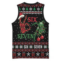 Funny Six Seven Skeleton Hand Basketball Jersey Meme Gen Alpha Slang - Wonder Print Shop