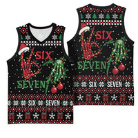 Funny Six Seven Skeleton Hand Basketball Jersey Meme Gen Alpha Slang - Wonder Print Shop
