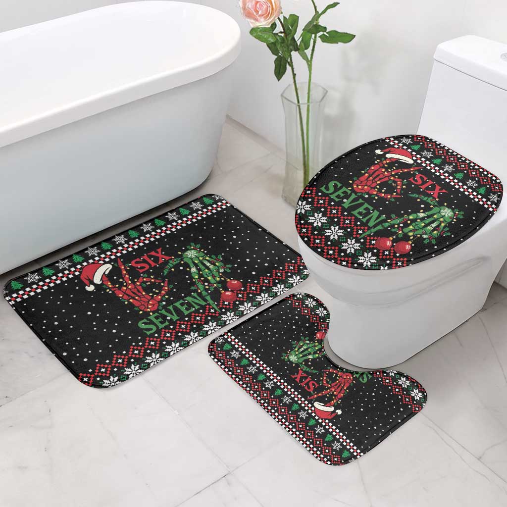 Funny Six Seven Skeleton Hand Bathroom Set Meme Gen Alpha Slang - Wonder Print Shop