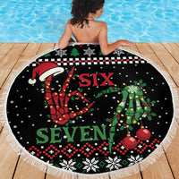 Funny Six Seven Skeleton Hand Beach Blanket Meme Gen Alpha Slang - Wonder Print Shop