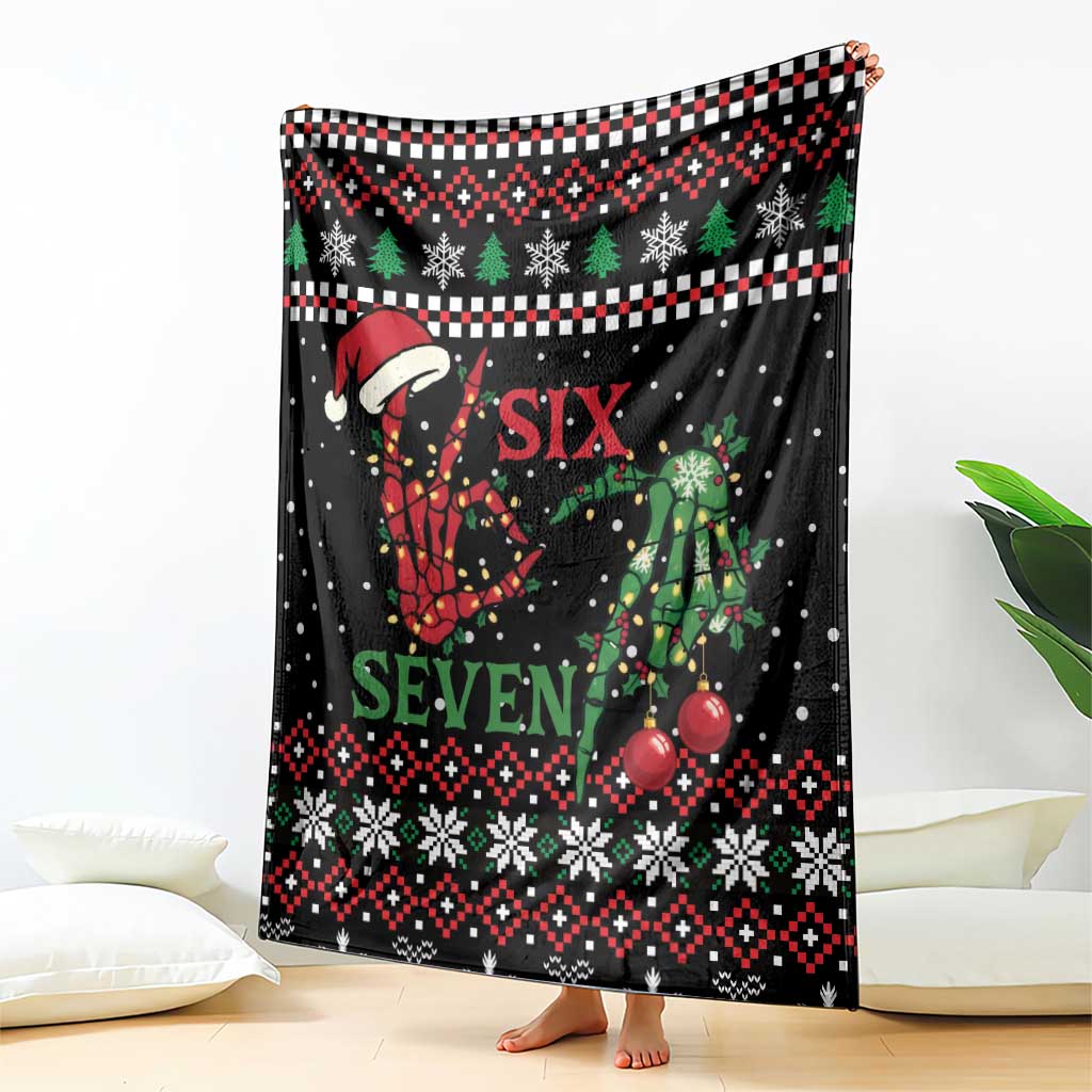 Funny Six Seven Skeleton Hand Blanket Meme Gen Alpha Slang - Wonder Print Shop