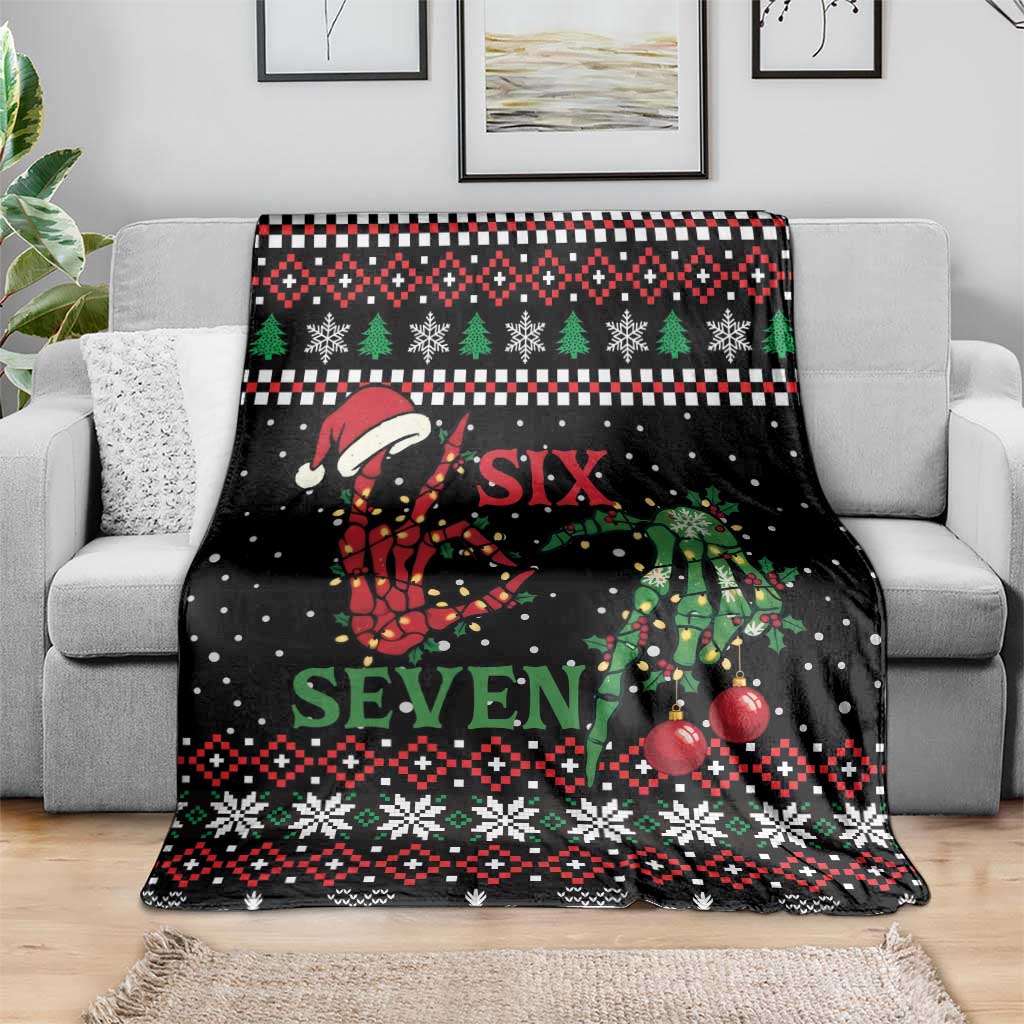 Funny Six Seven Skeleton Hand Blanket Meme Gen Alpha Slang - Wonder Print Shop