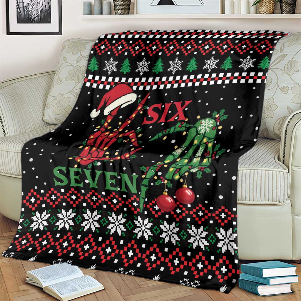 Funny Six Seven Skeleton Hand Blanket Meme Gen Alpha Slang - Wonder Print Shop