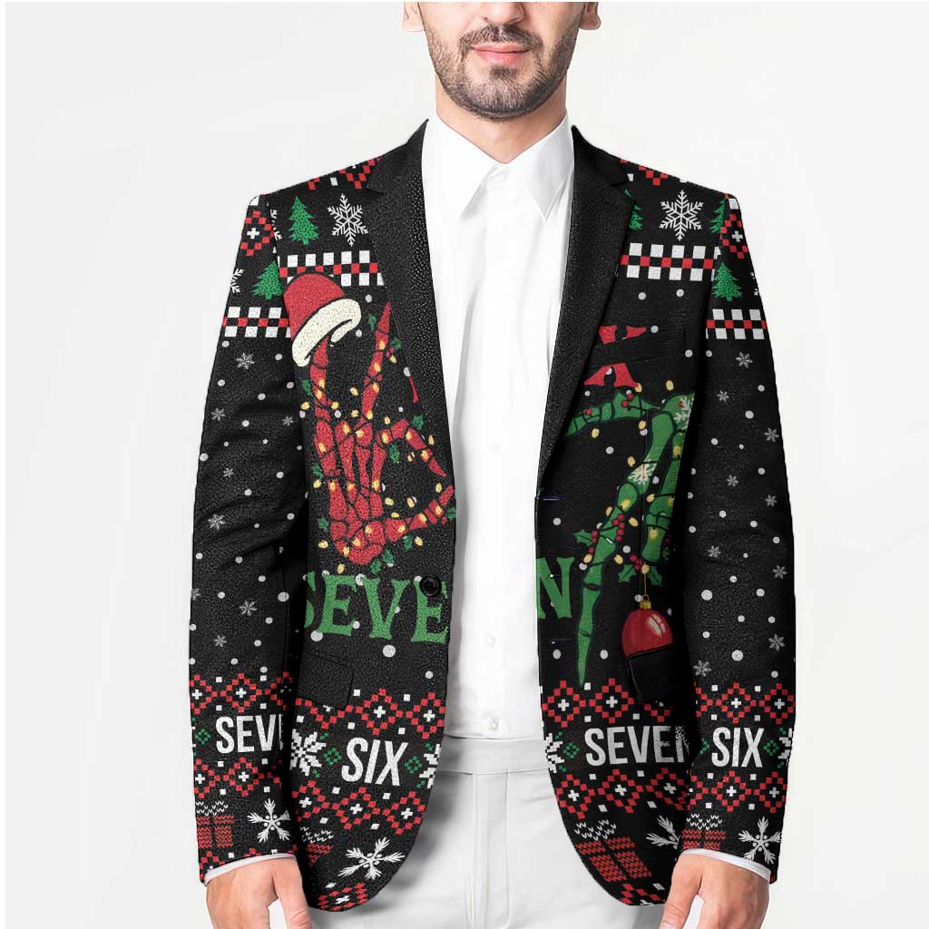 Funny Six Seven Skeleton Hand Blazer Meme Gen Alpha Slang - Wonder Print Shop