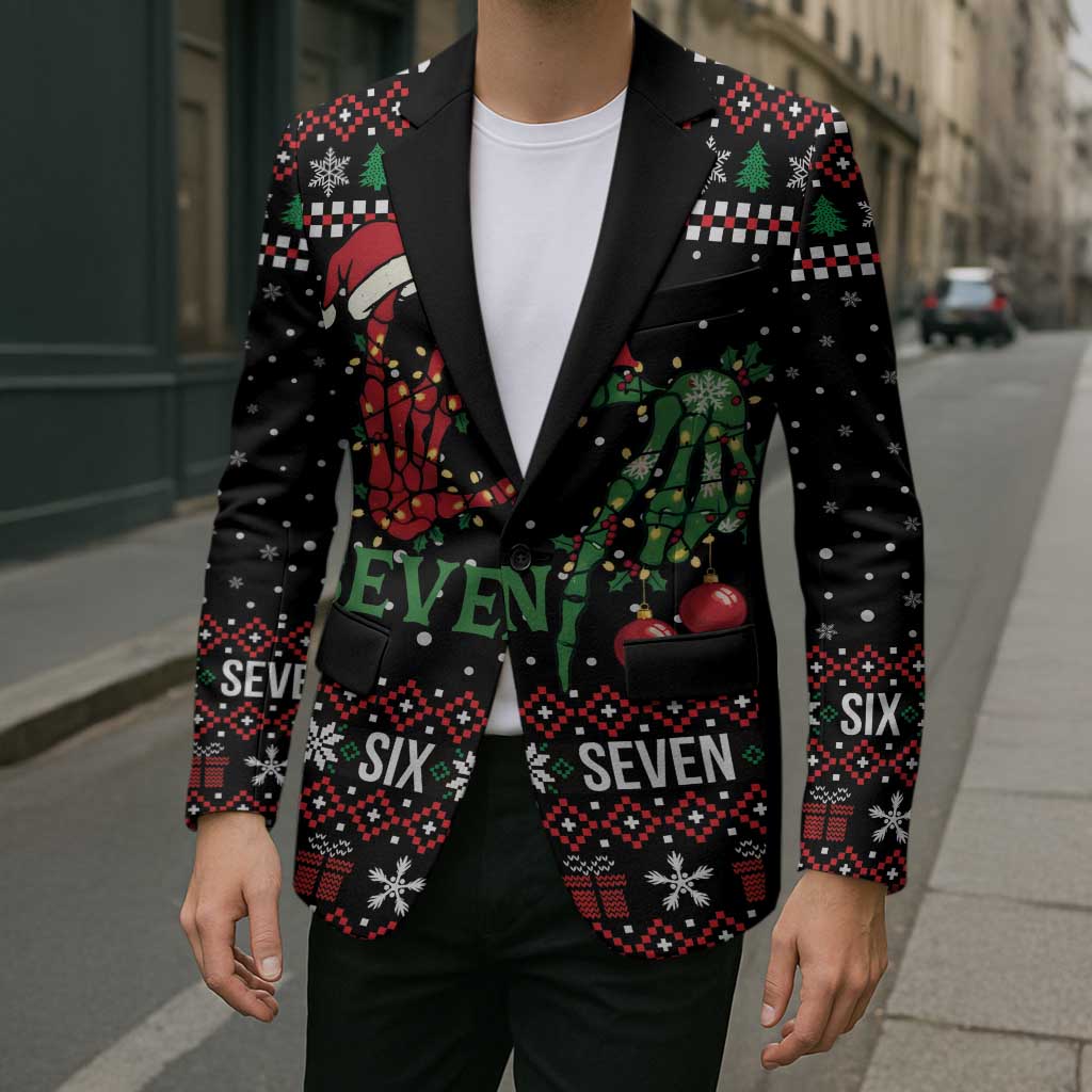 Funny Six Seven Skeleton Hand Blazer Meme Gen Alpha Slang - Wonder Print Shop