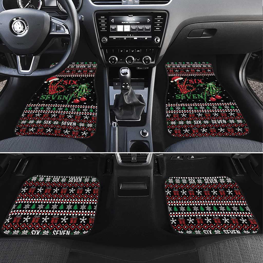 Funny Six Seven Skeleton Hand Car Mats Meme Gen Alpha Slang - Wonder Print Shop