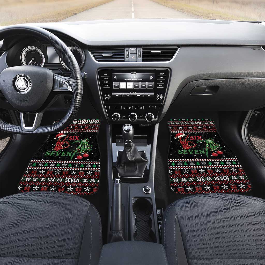 Funny Six Seven Skeleton Hand Car Mats Meme Gen Alpha Slang - Wonder Print Shop