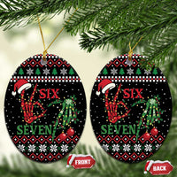Funny Six Seven Skeleton Hand Ceramic Ornament Meme Gen Alpha Slang - Wonder Print Shop