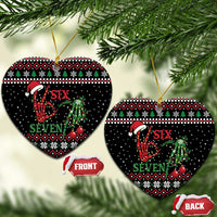 Funny Six Seven Skeleton Hand Ceramic Ornament Meme Gen Alpha Slang - Wonder Print Shop