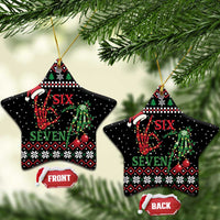 Funny Six Seven Skeleton Hand Ceramic Ornament Meme Gen Alpha Slang - Wonder Print Shop