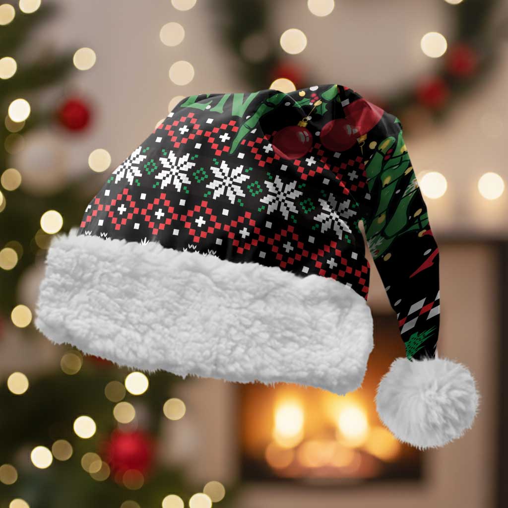 Funny Six Seven Skeleton Hand Christmas Santa Hat Meme Gen Alpha Slang - Wonder Print Shop